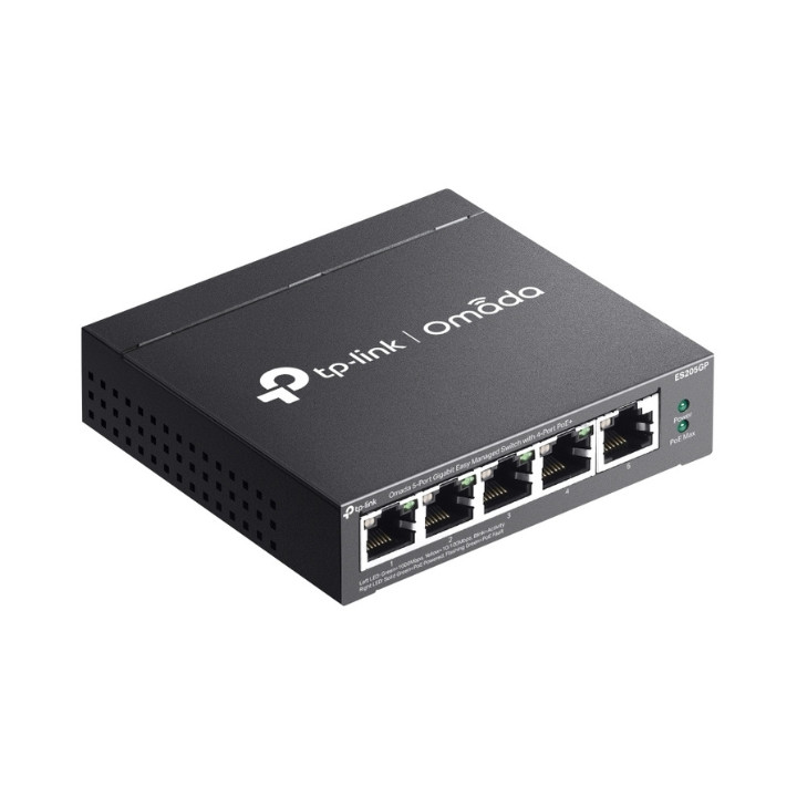 TP-LINK TL-ES205GP 5-Port Unmanaged PoE Switch, 4 PoE Ports, 56W Budget, 10/100 Mbps