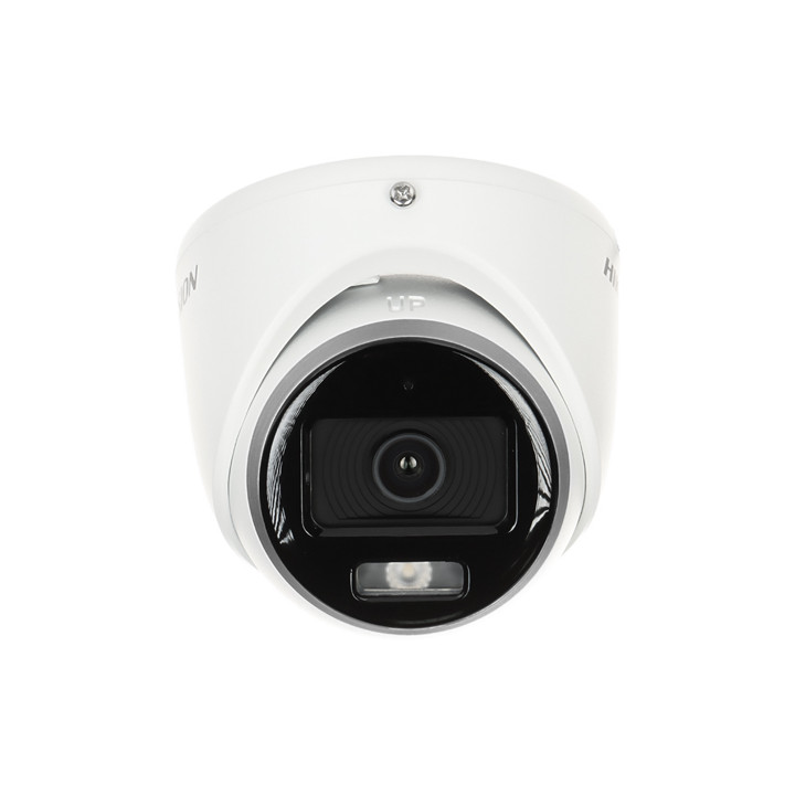 Hikvision DS-2CE70DF0T-LMFS (2,8 mm) Caméra à tourelle analogique ColorVu à lumière hybride intelligente 2 MP, 4 en 1, lumière b