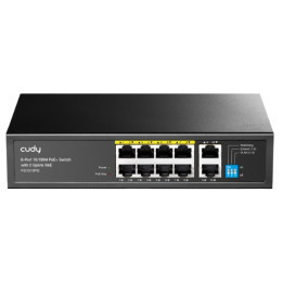 CUDY FS1010PG 8-Port PoE Switch 10/100Mbps 2 Uplink Ports Unmanaged Desktop