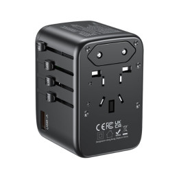 UNITEK P1122ABK01 GaN Universal Network Adapter with USB Power Supply - 65W Fast Charging