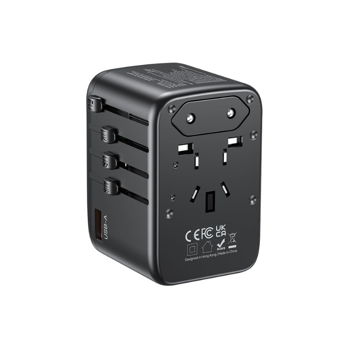 UNITEK P1122ABK01 GaN Universal Network Adapter with USB Power Supply - 65W Fast Charging