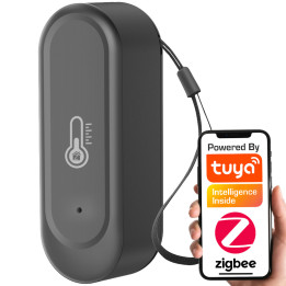 Waterproof Temperature and Humidity Sensor Black Zigbee Tuya 5906203624201