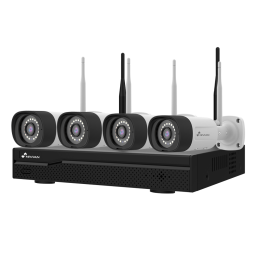 NIVIAN RETAIL NV-KIT1030W6-4CAM 4-Channel 1080p Wi-Fi Camera Surveillance Kit with Battery Backup