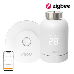 IMOU KIT-TRV1-EU-2 Zigbee Thermostatic Radiator Head Kit with Gateway and 6 Adapters