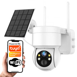 Tuya Outdoor Battery PTZ Camera 3MP IP66 USB-C + 5W Solar Panel WiFi