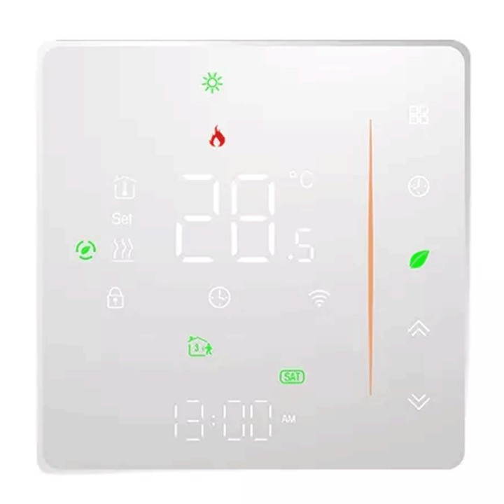 Thermostat intelligent Tuya TRZ065, panneau tactile ZigBee blanc