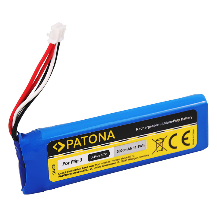 Patona PT6511 Replacement Battery for JBL Flip 3 (3000mAh, 3.7V, Li-Pol)