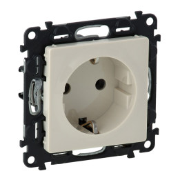 Presa 2P+T con chiuso. Valena Life -Standard tedesco -Conforme VDE -16A -250V -avorio