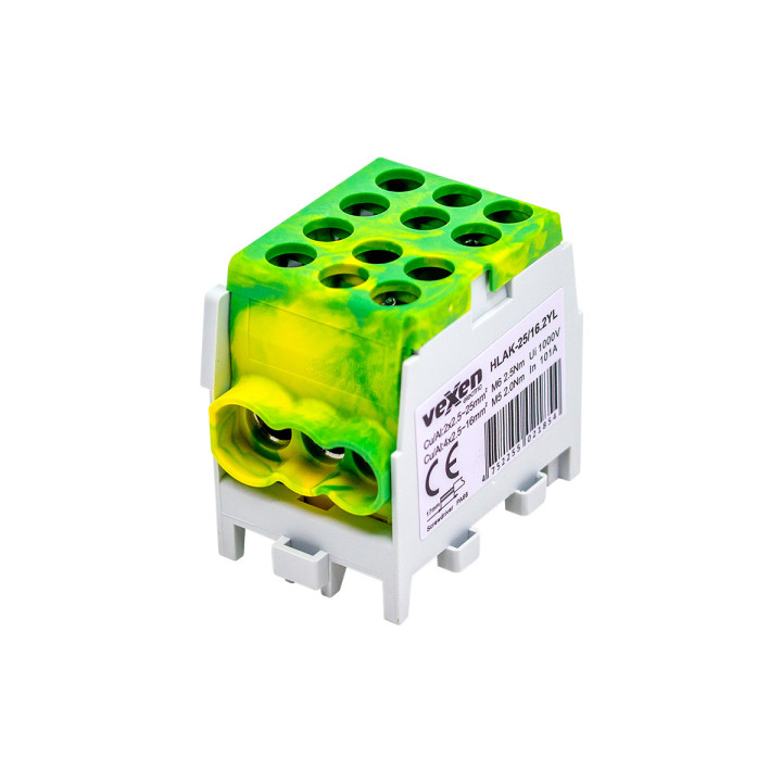 Клеммная колодка HLAK Al/CU 2x25-4x16mm желтая