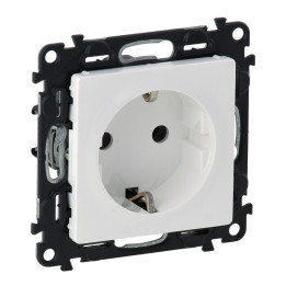 Presa 2P+T con chiuso. Valena Vita - auto. termine. - Standard tedesco -16A -250V -bianco