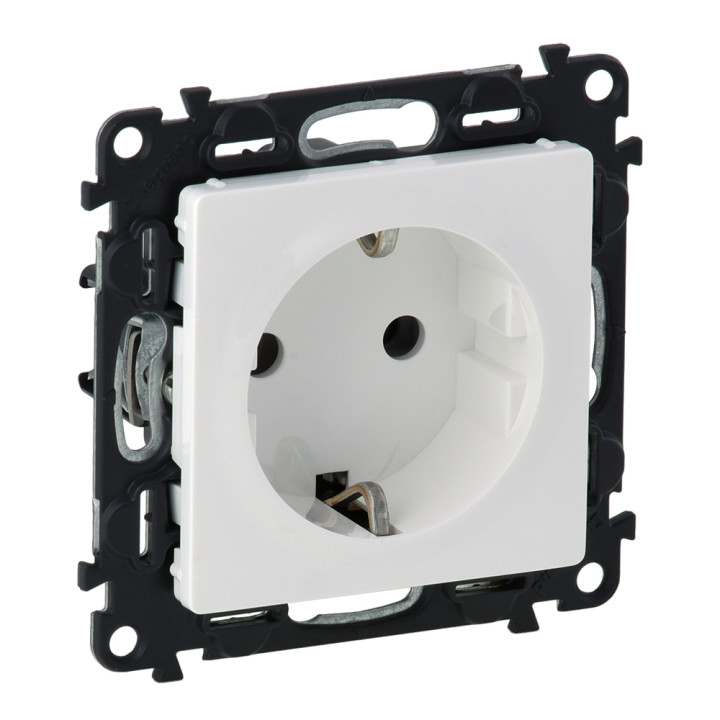 Presa 2P+T con chiuso. Valena Vita - auto. termine. - Standard tedesco -16A -250V -bianco
