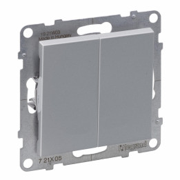 SUNO INTERRUPTEUR UNIQUE 2 GROUPES 10AX BORNES AUTOMATIQUES ALUMINIUM