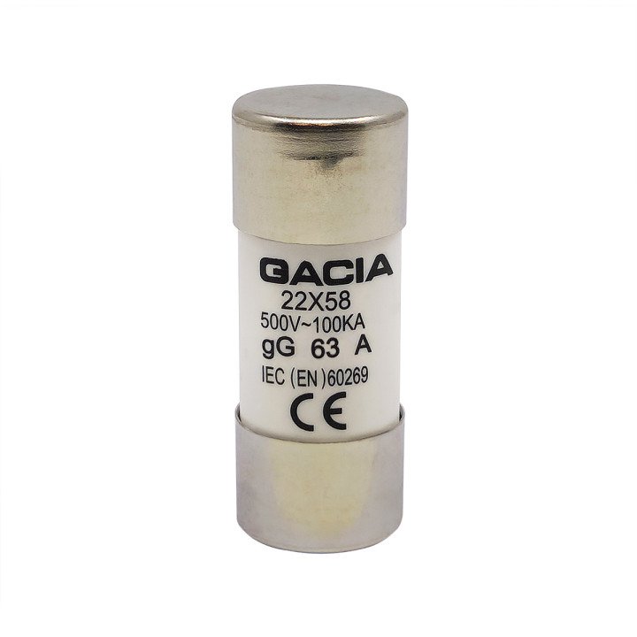 22x58 gG 63A цилиндрический предохранитель 500VAC