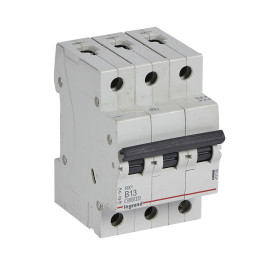 MCB RX 6000 - 3P - 400V - 13 A - Courbe B - jeu de barres d'alimentation type broches/fourches