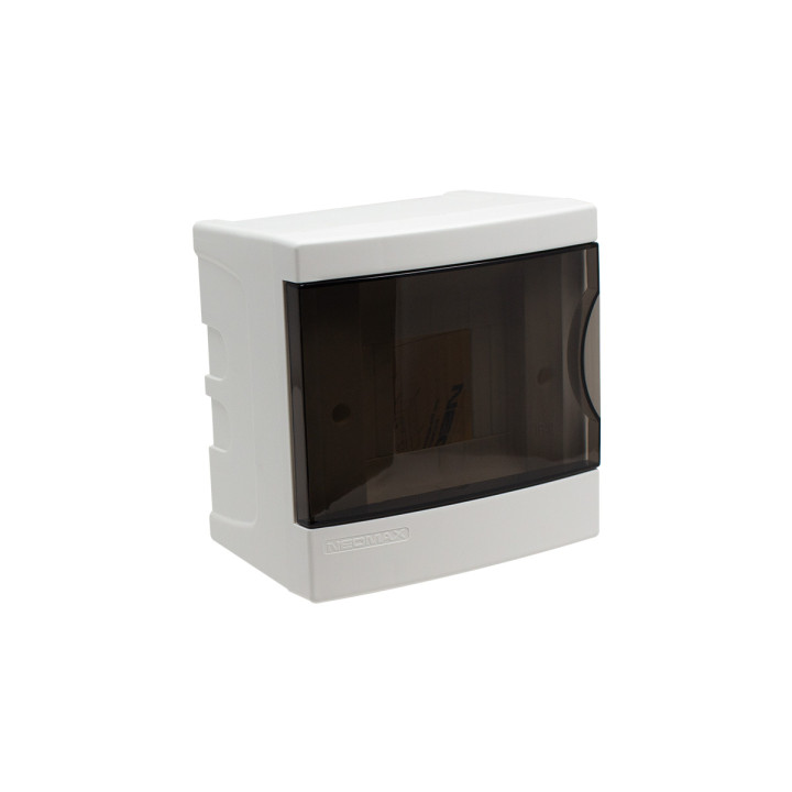 Distribution box wall mounted 4 modules, transparent door, IP40