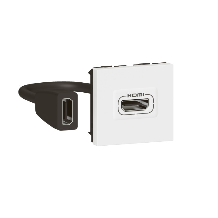 Presa HDMI preterminata 2 moduli Mosaico bianco