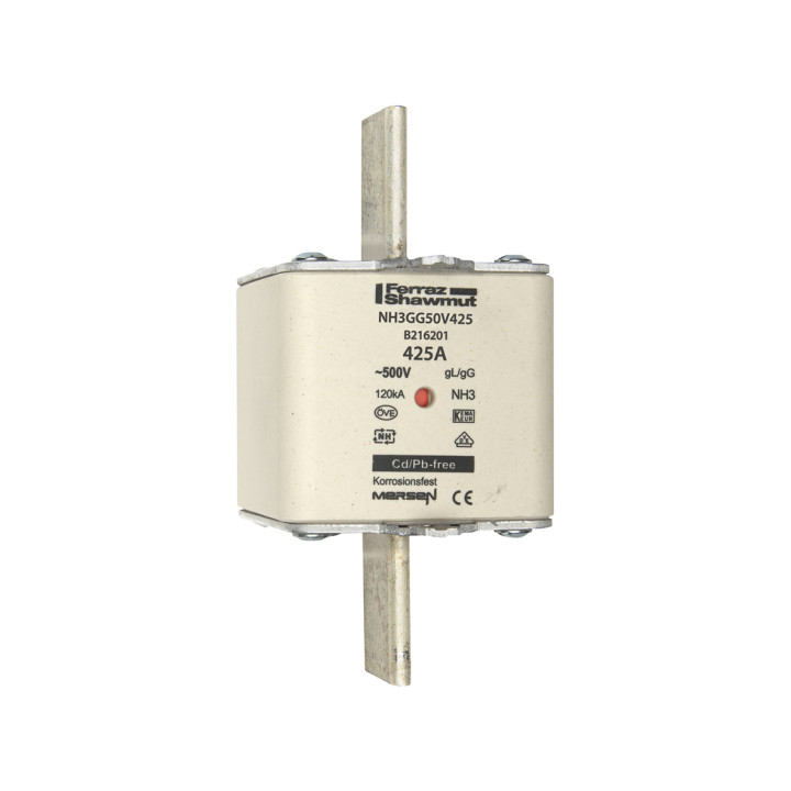NH fuse-link gG, 500VAC, size 3, 425A double indicator/live tags