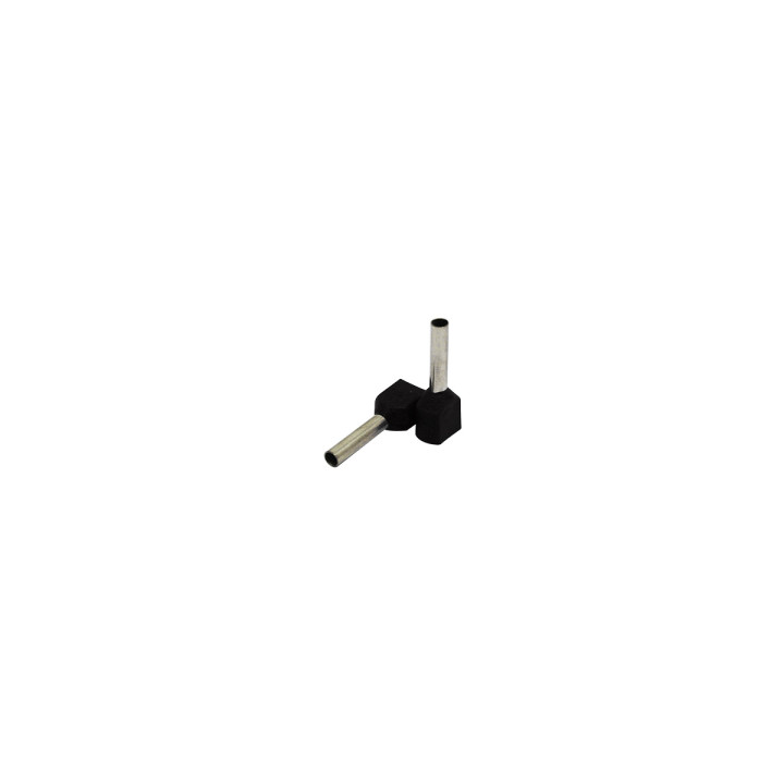 Manchon isolé double extrémité 1,5mm2/12mm, noir, 100 pcs