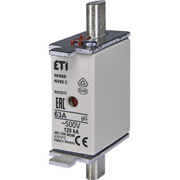 Fuse link, NH000 gG 63A/500V