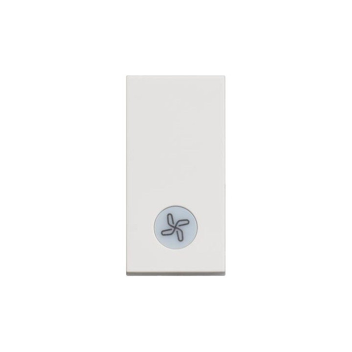 One-way switch 1P 10 AX - 250 Vac - lightable - fan symbol