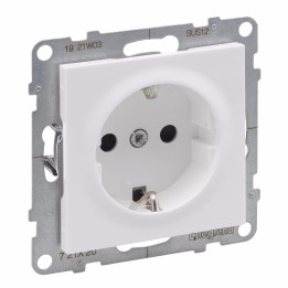 SUNO 2P+E SOCKET SCHUKO STANDARD AUTO TERMINALS SHUTTERED WHITE