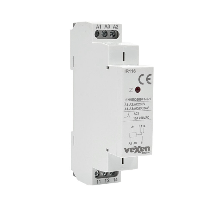 IR116 промежуточное реле 1CO 16A 240VAC/24VAC/DC