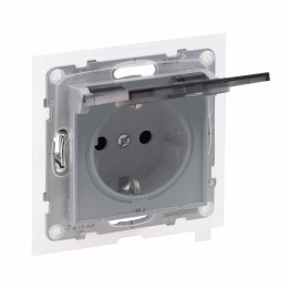 SUNO IP 44 2P+E SOCKET SCHUKO STANDARD AUTO TERMINALS SHUTTERED ALUMINIUM