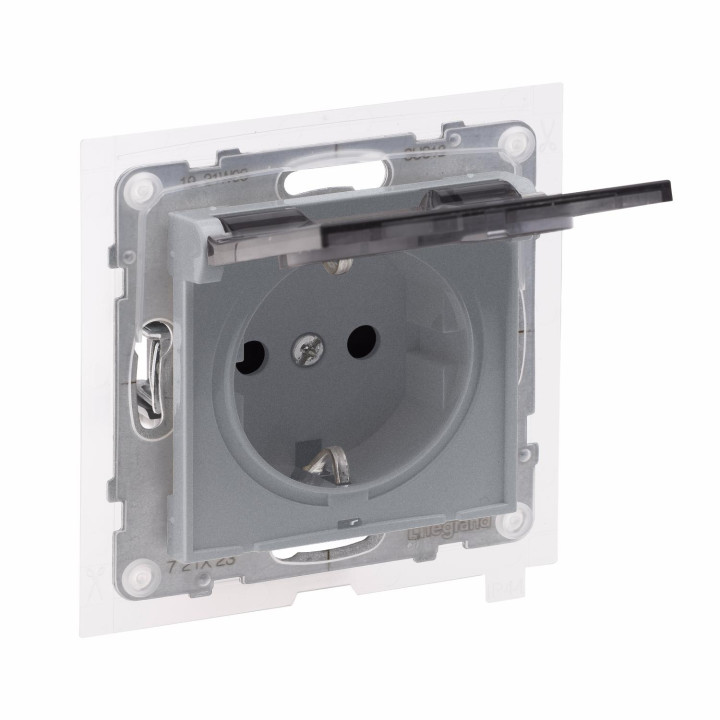 SUNO IP 44 2P+E SOCKET SCHUKO STANDARD AUTO TERMINALS SHUTTERED ALUMINIUM