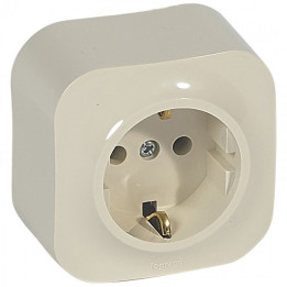 German std socket 2P+E Forix - with shutters - IP 2X - 16 A - 250 V - ivory