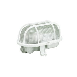 OWAL 60 Leuchte mit Kunststoffgitter weiß E27 60W IP44