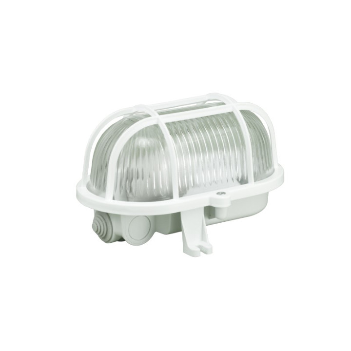 OWAL 60 Leuchte mit Kunststoffgitter weiß E27 60W IP44