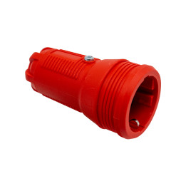 PRO rubber, red socket w/o cover 2P+E 16A 250V IP20