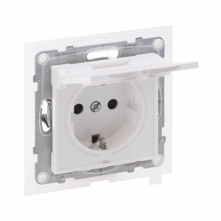 SUNO белая розетка Schuko IP44