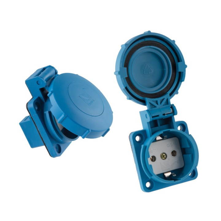 Socket for distribution cabinet 1F 16A blue IP67