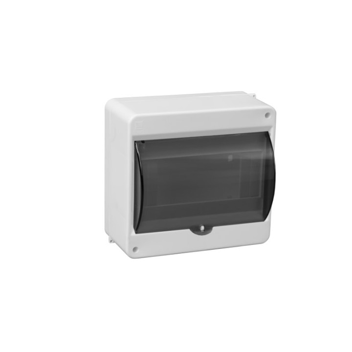 Distribution box surface 8 modues with transparent door IP40