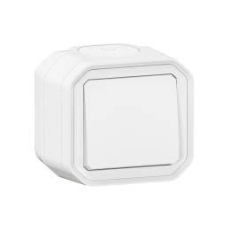 NEW PLEXO 1 GANG 2-WAY SWITCH - WHITE - SURFACE