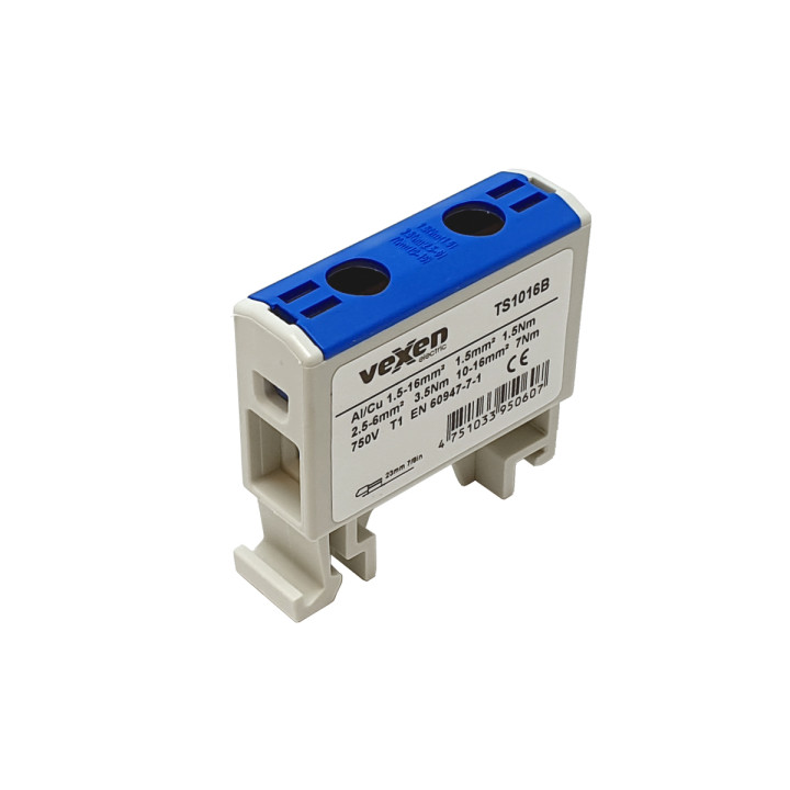 Bornier universel TS1016B N bleu Al/Cu 1,5-16mm2