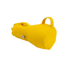 PRO rubber, yellow socket with cover 2P+E 16A 250V IP54