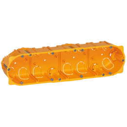 Flush mounting box Batibox - 4 gang German std - depth 50 mm - dry partitions
