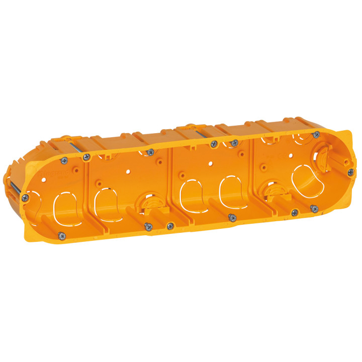 Flush mounting box Batibox - 4 gang German std - depth 50 mm - dry partitions