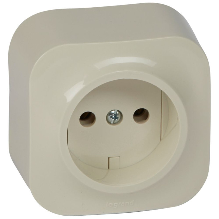 2P socket outlet Forix - surface mounting - IP 2X - 16 A - 250 V - ivory