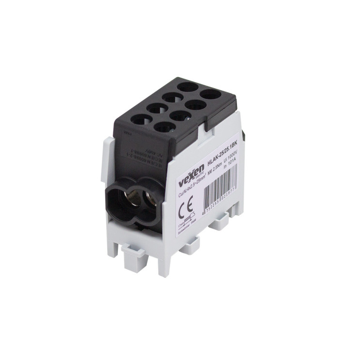 Borne HLAK Al/CU 2x25-2x25mm - noir