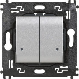 Double wireless light switch with 2 buttons to control 2 different connected devices for lights.