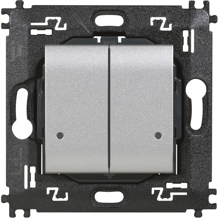 Double wireless light switch with 2 buttons to control 2 different connected devices for lights.