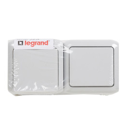 Interrupteur + prise 2P+T standard allemand Forix - 16 A -250 V - gris