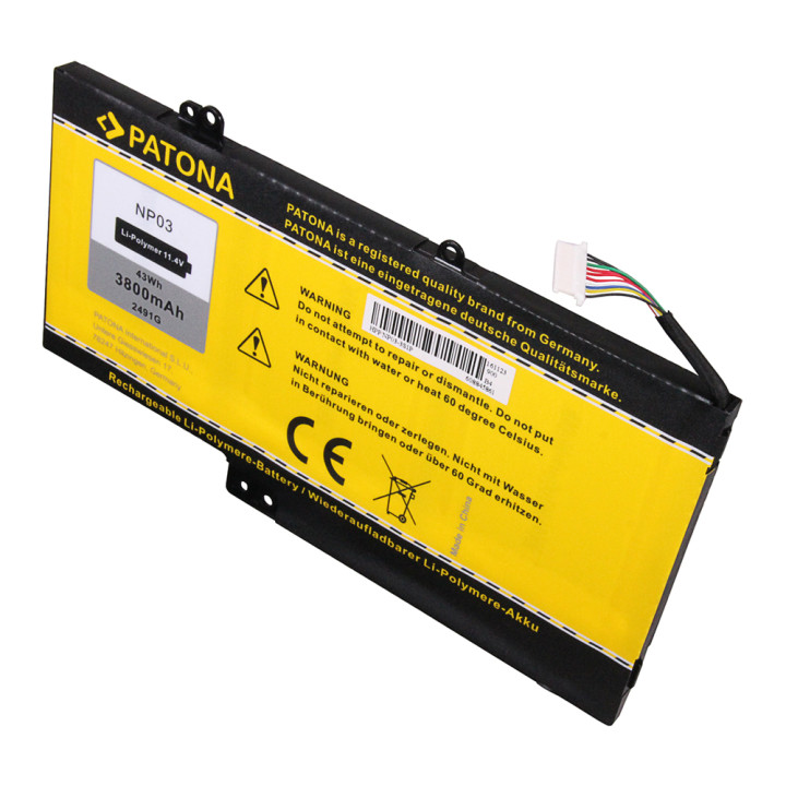 Patona PT2491 Battery for HP Pavilion 13/15 3800mAh Li-Pol 11.4V NP03XL