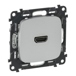 Screw-type socket HDMI 1.3 Valena Allure - aluminium