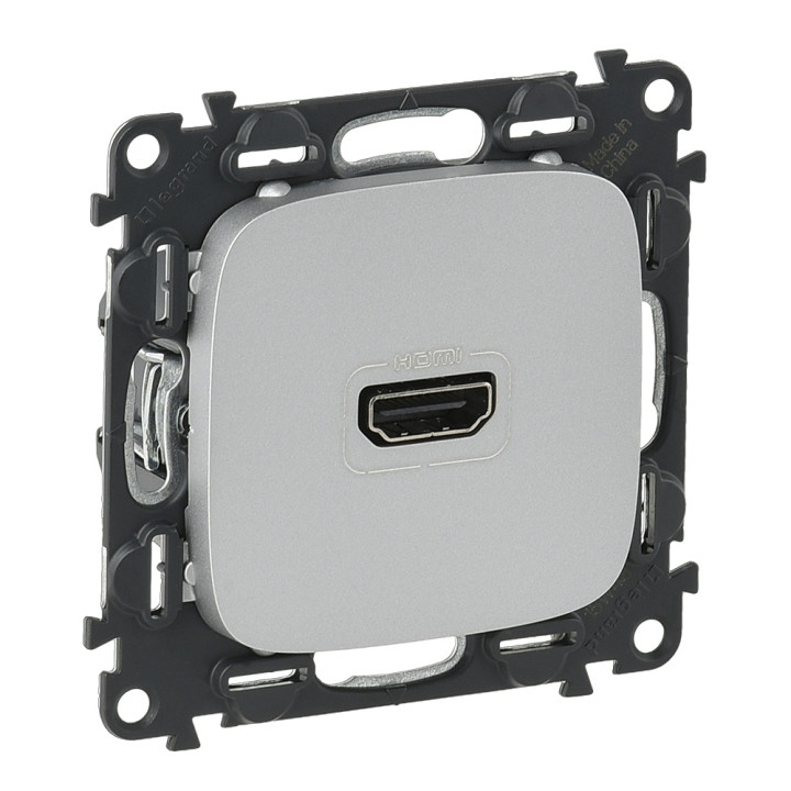 Screw-type socket HDMI 1.3 Valena Allure - aluminium
