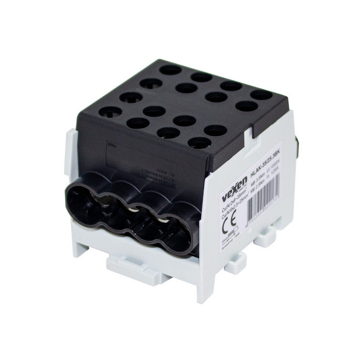 Borne HLAK Al/CU 2x35-6x25mm - noir