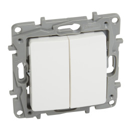 Interrupteur unidirectionnel Niloe - 2 voies - 10 AX - 250 V - bornes automatiques - blanc
